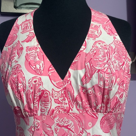 Lily Pulitzer vintage owl halter dress size 6 - Picture 2 of 7